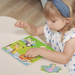 Knob puzzle - wild animals - 4 pieces